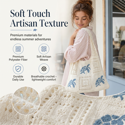 📢📢Turtle Pattern Crochet Tote Bag