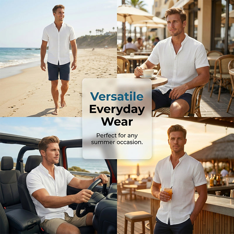 ✨New Arrival👕Men's Summer Stand Collar Short Sleeve Shirt