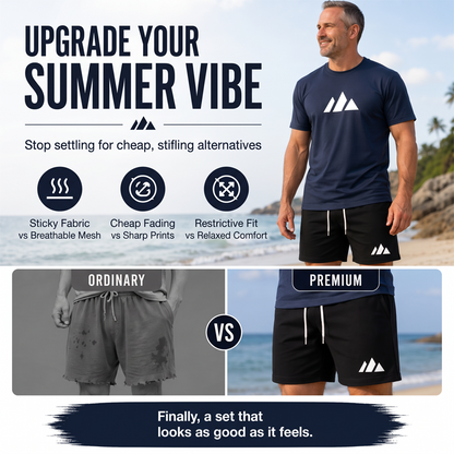 Men's Short Sleeve T-Shirt & Drawstring Shorts Set