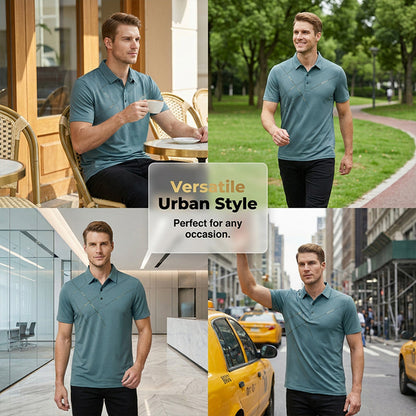 Men's Ice Silk Stretch Shirt – Waterproof, Quick-Dry & Eco-Friendly – Cool Breathable Tech Fabric Shirt 🌿