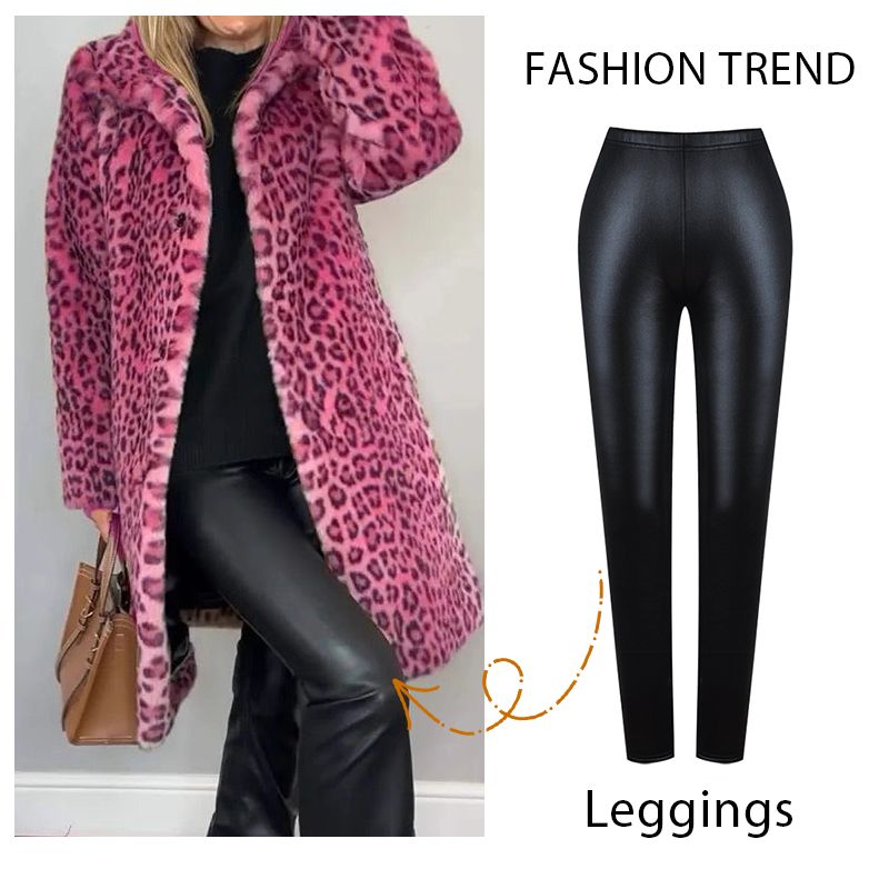 ✨Autumn's Best-Selling Sets 💖Women's Leopard Print Mid-Length Jacket and Leather Leggings