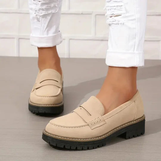 Women's Comfortable Chunky Slip On Platform Loafers