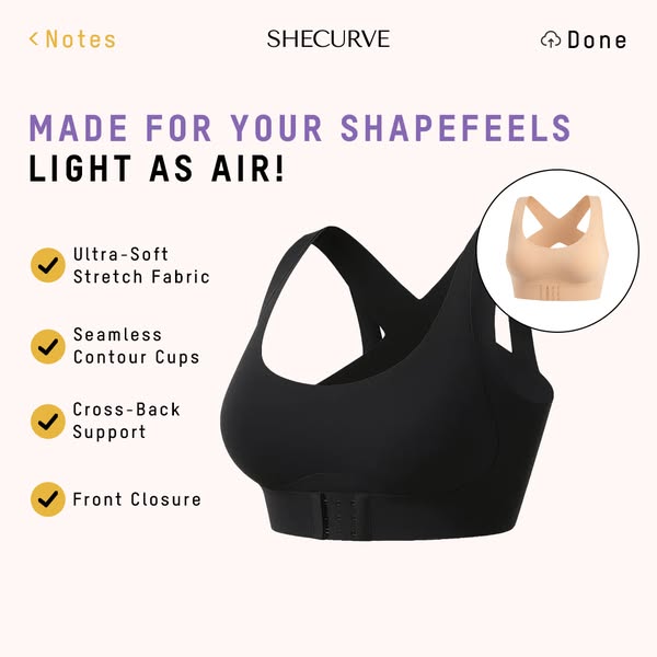 ⚡Front Closure Cross-Back Wireless Posture Bra
