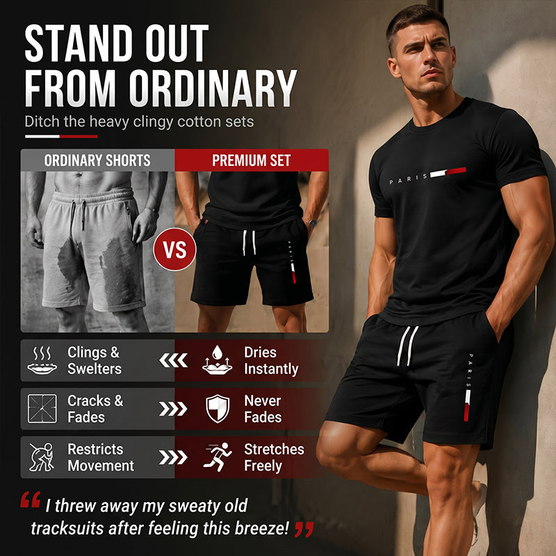 Men's Printed Top & Shorts 2-Piece Set