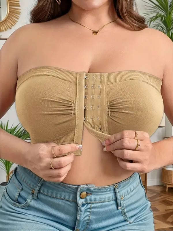 ✨Plus Size Strapless Front Buckle Breathable Bra🔥