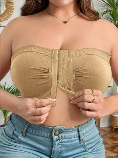 ✨Plus Size Strapless Front Buckle Breathable Bra🔥