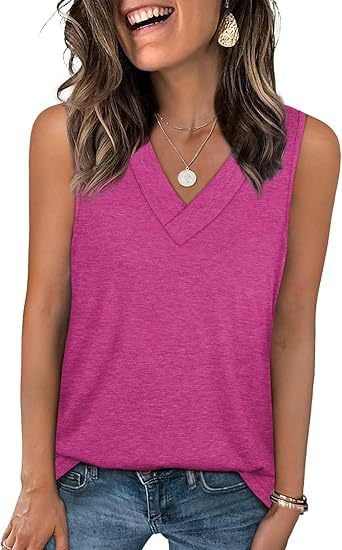 ✨Women's Sleeveless V-Neck Slimming Loose Fit Casual Tank Top