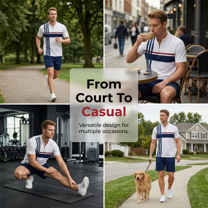 Men's Quarter-Zip Shirt & Shorts Set