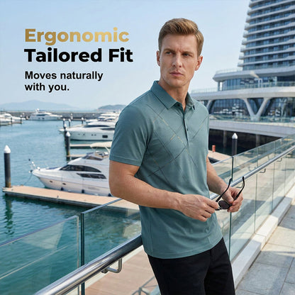 Men's Ice Silk Stretch Shirt – Waterproof, Quick-Dry & Eco-Friendly – Cool Breathable Tech Fabric Shirt 🌿