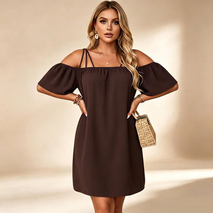 👗 Women's Elegant Solid Color Mini Dress