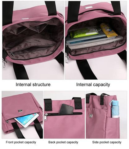 Large Capacity Waterproof Multi Pocket Nylon Shoulder Bag👜