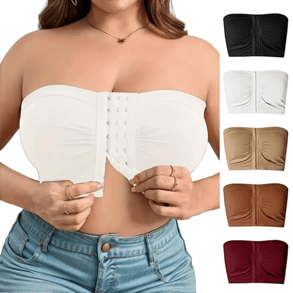 ✨Plus Size Strapless Front Buckle Breathable Bra🔥