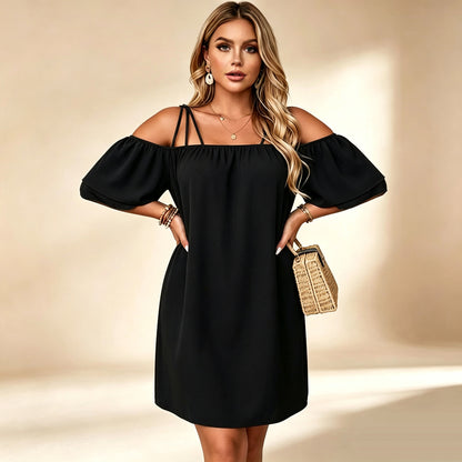 👗 Women's Elegant Solid Color Mini Dress
