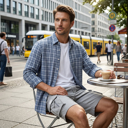 Men's Casual Cargo Shorts with Elastic Waist
