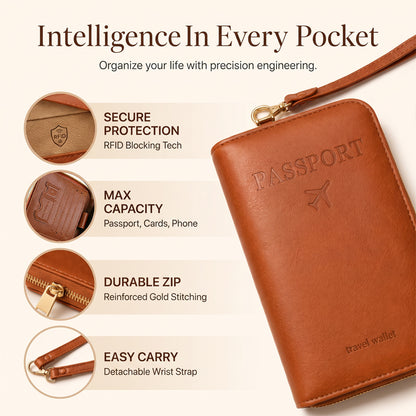 Multifunctional RFID Passport Wallet