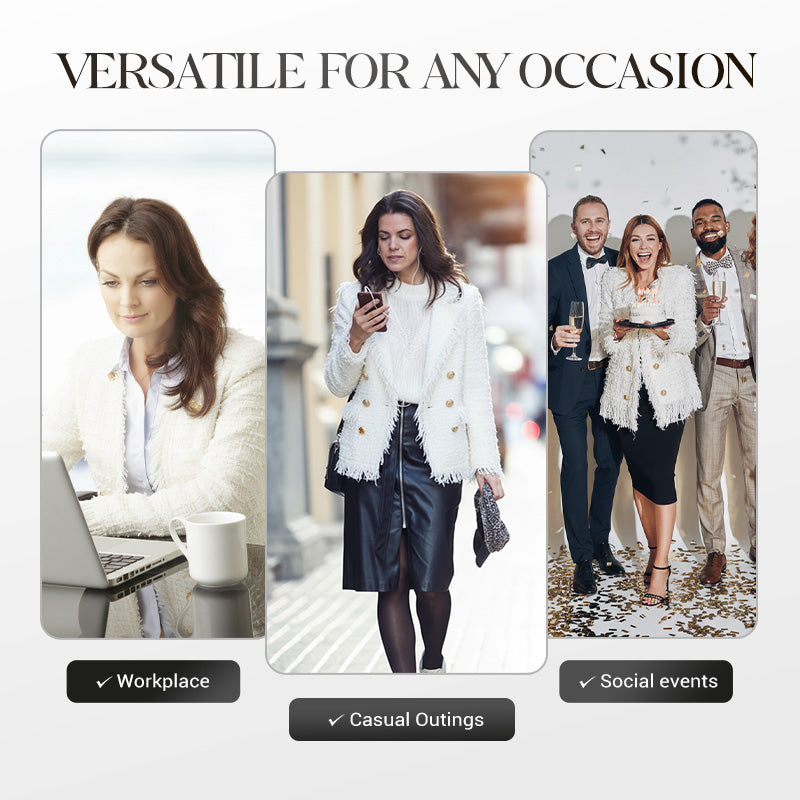 Women’s Fashion Button Tassel Short Coat 💼 – Tassel & Button Elegance, Suitable for Office & Casual Events 👠