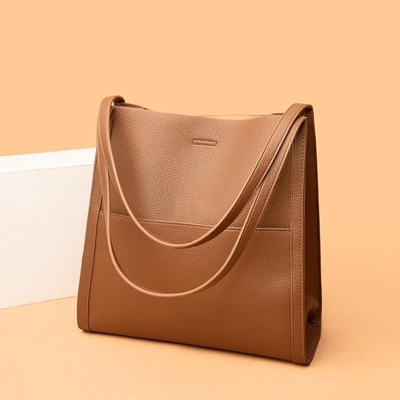 Simple Solid Color PU Leather Shoulder Bag