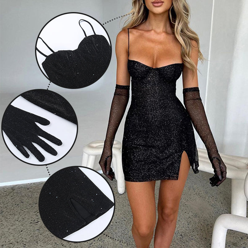 🔥Last Day Sale 49%🔥Spaghetti Strap Side Split Party Dress