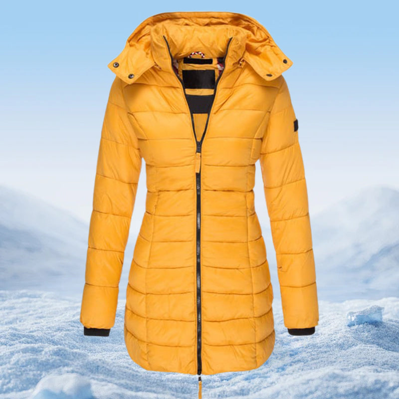 🔥 Winter Women's Mid-length Padded Jacket Warm Solid Color Hooded Jacket