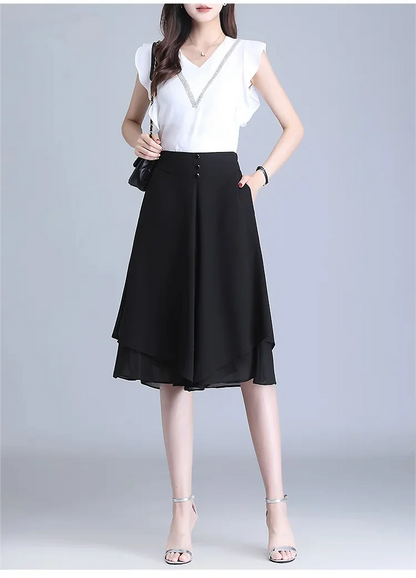 Chiffon pleated skirt