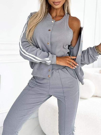 ✨Women's Three-piece Baseball Jacket And Pants Set