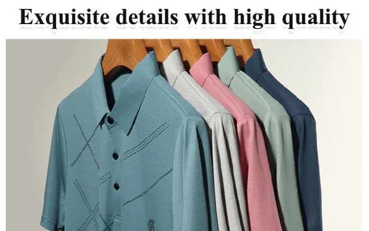 Men's Ice Silk Stretch Shirt – Waterproof, Quick-Dry & Eco-Friendly – Cool Breathable Tech Fabric Shirt 🌿