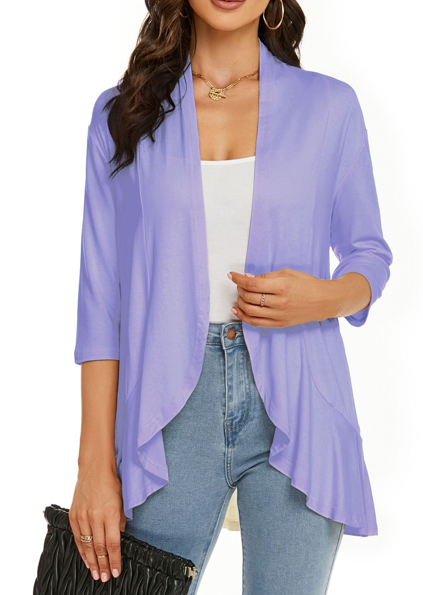 Casual Lightweight Cardigans With Open Front For Women