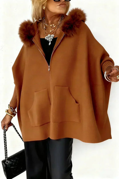💥🎁Women Fur Collar Solid Color Casual Jacket