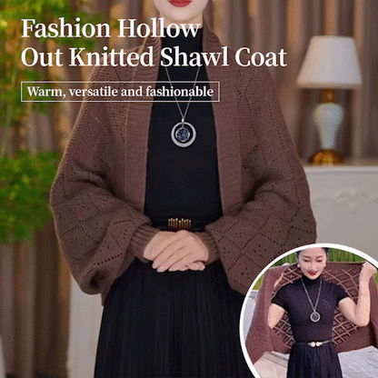 🔥Hollow Out Knitted Shawl Coat