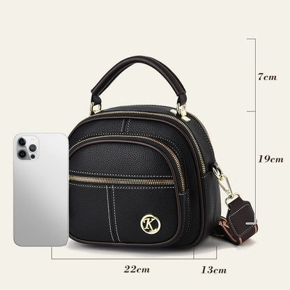 ✨Hot Sale 🎁Multifunctional Compartment Adjustable Wide Shoulder Strap Leather Bag