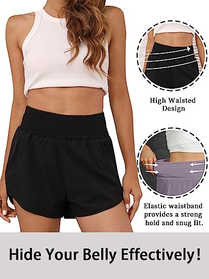 Women's Athletic Shorts High Waisted Running Shorts