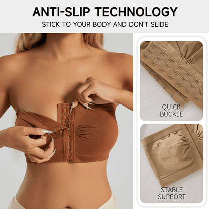 ✨Plus Size Strapless Front Buckle Breathable Bra🔥