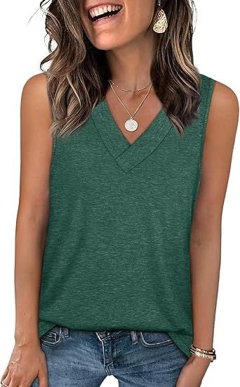 ✨Women's Sleeveless V-Neck Slimming Loose Fit Casual Tank Top
