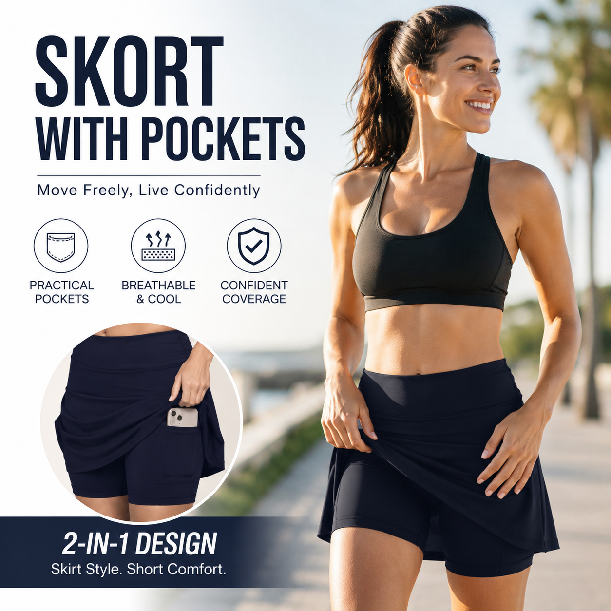 👚Anti-Chafing Active Skort – Super soft and comfortable🔥