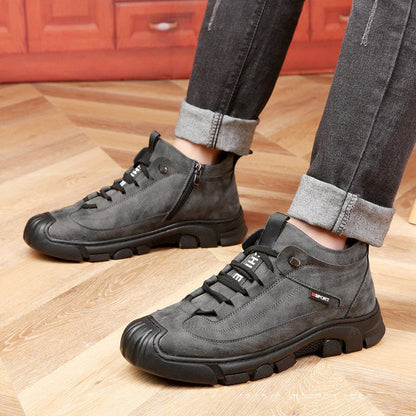 🎁[Winter Gift] Men's Faux Wool Lining Leather Sneaker