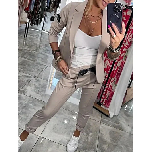 🥰  Women's Casual Suit Jacket Pants 2-Piece Set