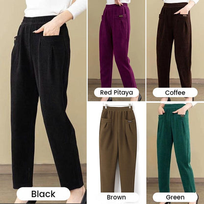 Women’s High-rise Elastic Corduroy Trousers