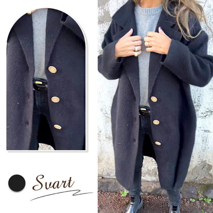 Women's Long-sleeve Tweed Lapel Coat