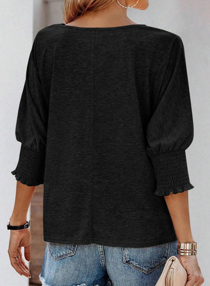 🔥Hot Sale🏆Women's Fashion 3/4 Sleeve Crewneck Basic Business T-Shirts