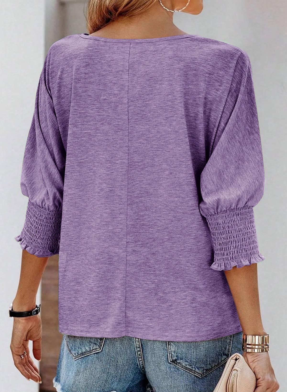 🔥Hot Sale🏆Women's Fashion 3/4 Sleeve Crewneck Basic Business T-Shirts