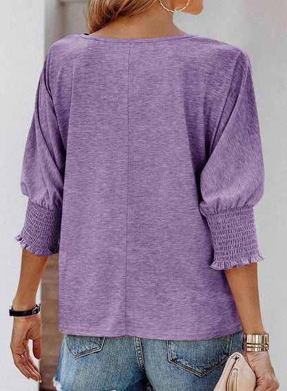 🔥Hot Sale🏆Women's Fashion 3/4 Sleeve Crewneck Basic Business T-Shirts