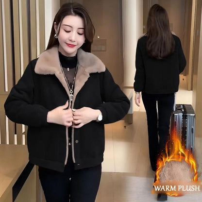 Women’s Versatile Thickened Plush-lined Warm Parka Jacket