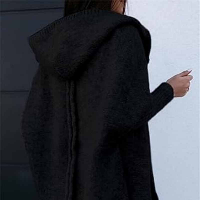 Women's Autumn Knit Open Front Hooded Coat