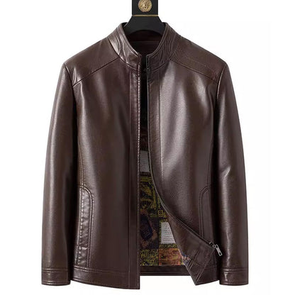 Men’s Warm Plush Lining Leather Jacket Coat - Gift for Him!