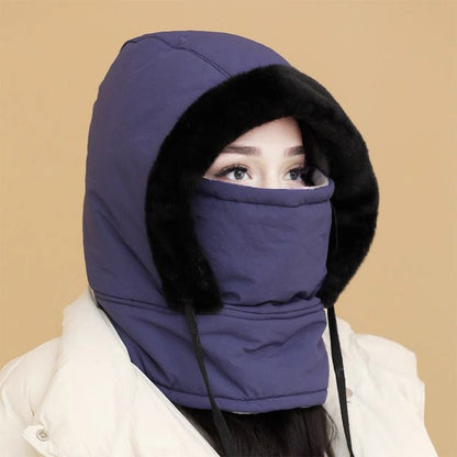 Plush-lined Thickened Thermal Hat with Face Mask for Men and Women