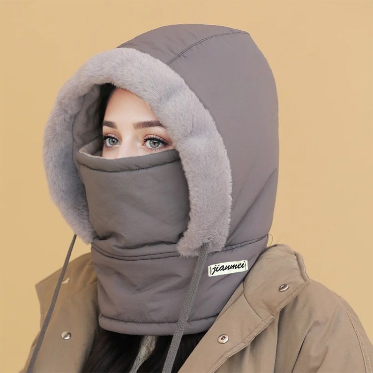 Plush-lined Thickened Thermal Hat with Face Mask for Men and Women