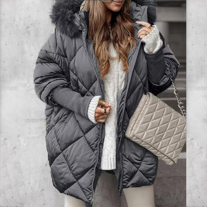 ❄️Step into Winter Discount Sale❄️ Women’s Mid-length Parka Coat with Knit Sleeves Patchwork