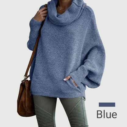 🔥Women's Batwing Cowl Neck Sweater with Pockets