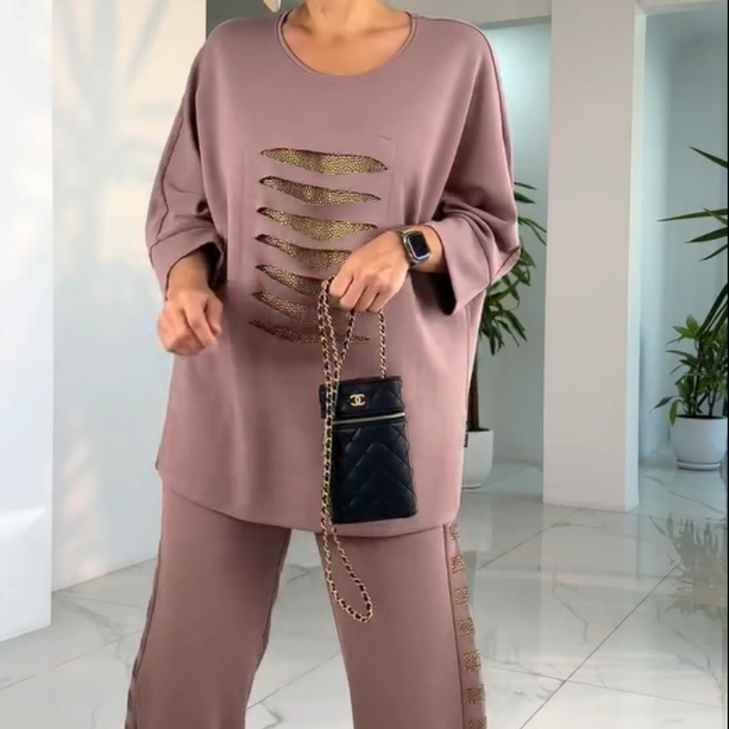 🌸Spring Specials🌸 Women's Fashion Loose Sleeve Top & Pants (2 Piece Set)