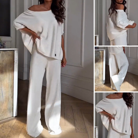 💕Women’s Casual One Shoulder Top & Pants Two-Piece Set